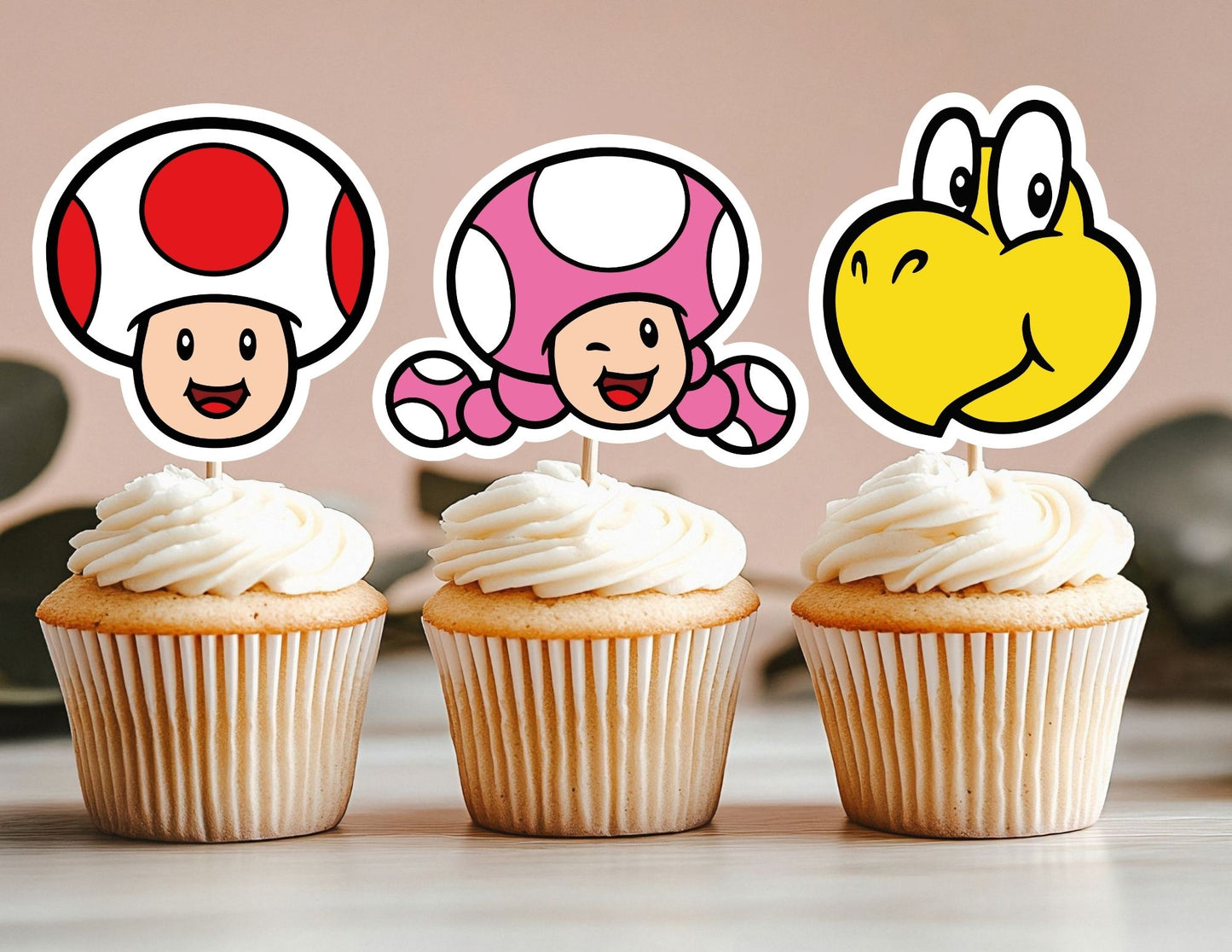 Power Up Cupcake Toppers, Gamers Cupcake Toppers, Level Up Toppers