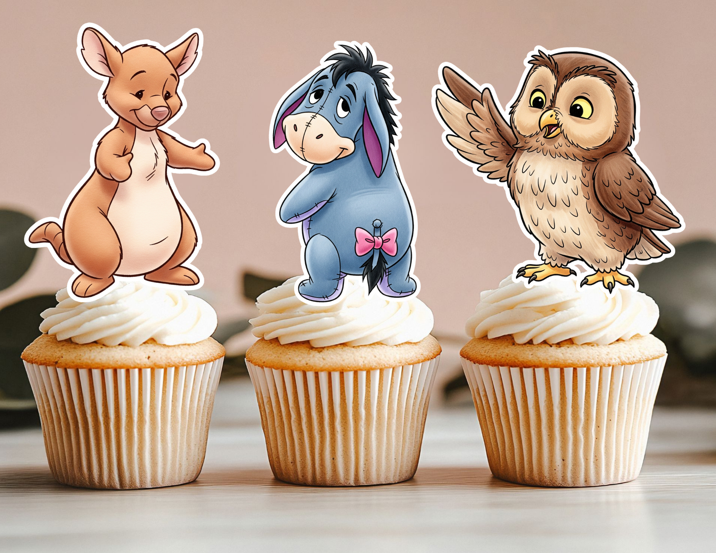 Cute Birthday Animal Cupcake Toppers, Woodland Animal Toppers, Forest Animal Toppers
