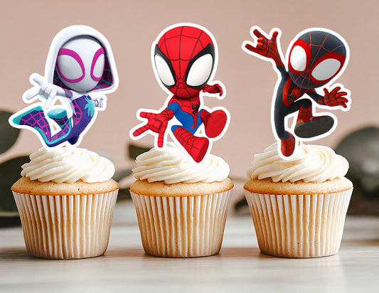 Super Heroes Cupcake Toppers, Heroes Theme Toppers