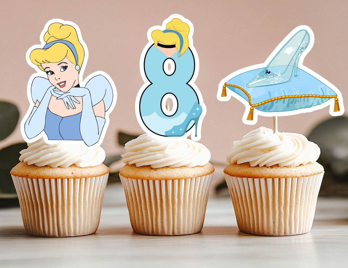 Princesses Cupcake Toppers, Girls Toppers