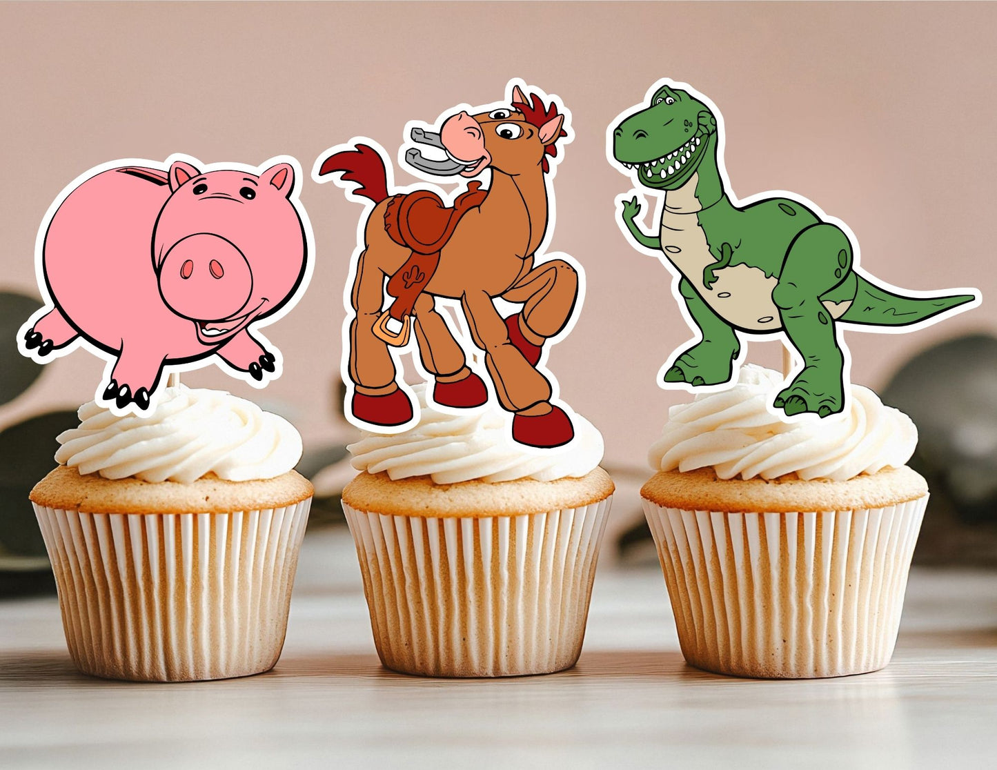 Toy Cupcake Toppers, Cowboy Cupcake Toppers, Space Toppers