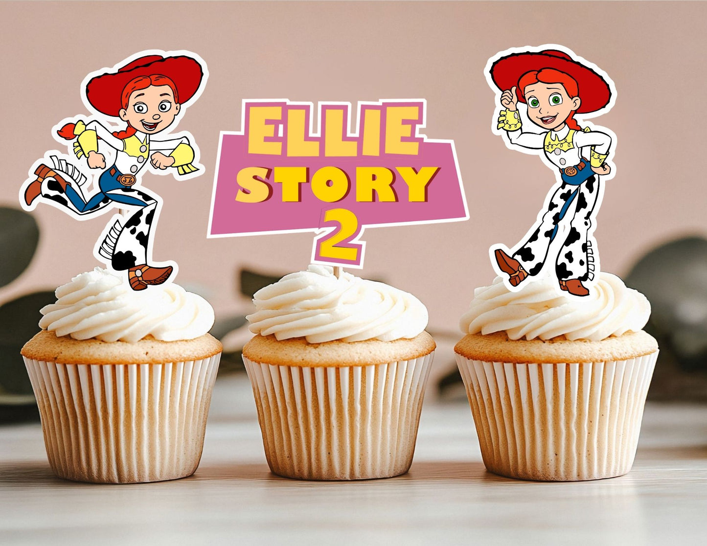 Cowgirl Cupcake Toppers, Name Cupcake Toppers
