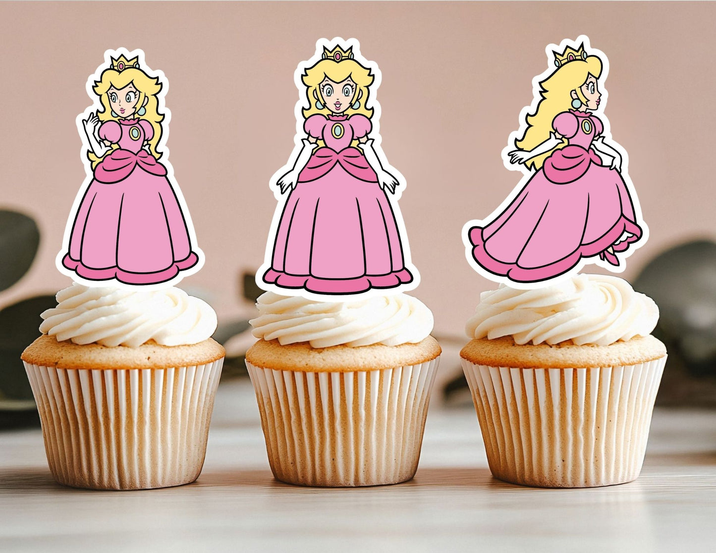 Princess Cupcake Toppers, Girls Toppers, Pink Cupcake Toppers
