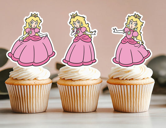 Princess Cupcake Toppers, Girls Toppers, Pink Cupcake Toppers