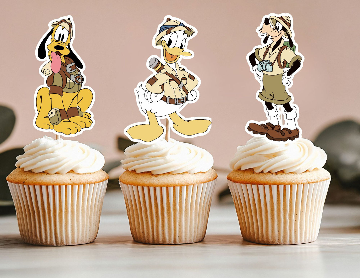 Safari Animal Cupcake Toppers, Clubhouse Toppers, Dog Toppers