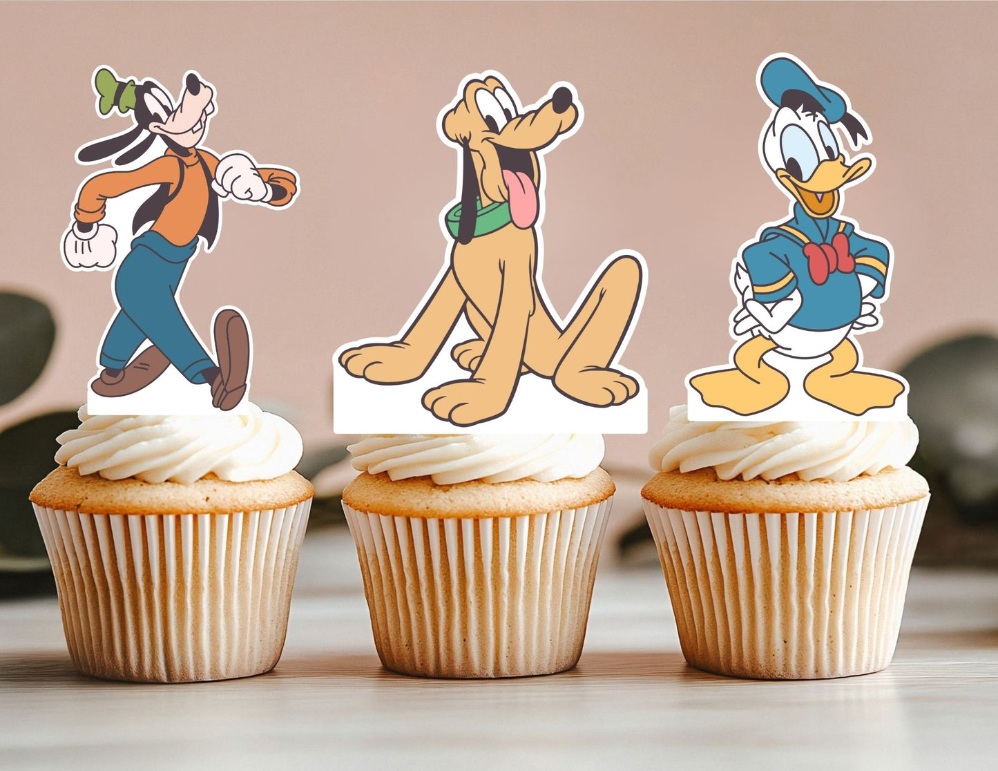Classic Mouse and Friends Cupcake Toppers, Mouse Toppers, Duck and Dog Cupcake Toppers