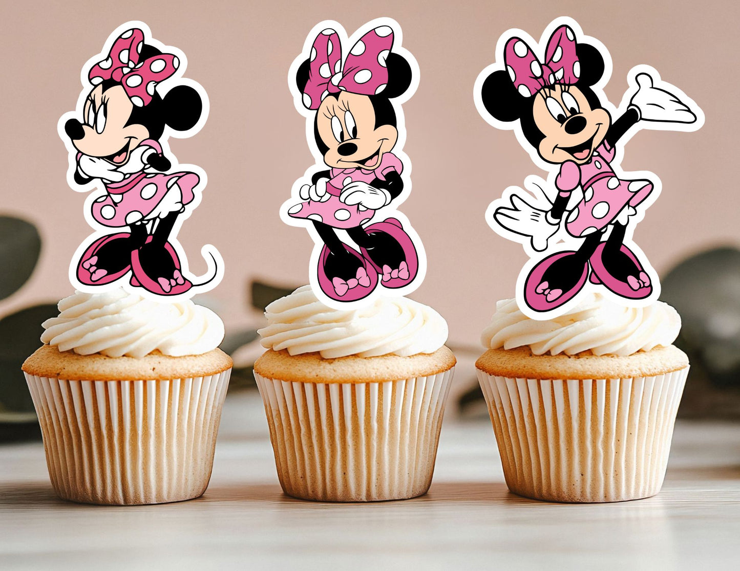 Personalized Pink Mouse Cupcake Toppers, Number Toppers