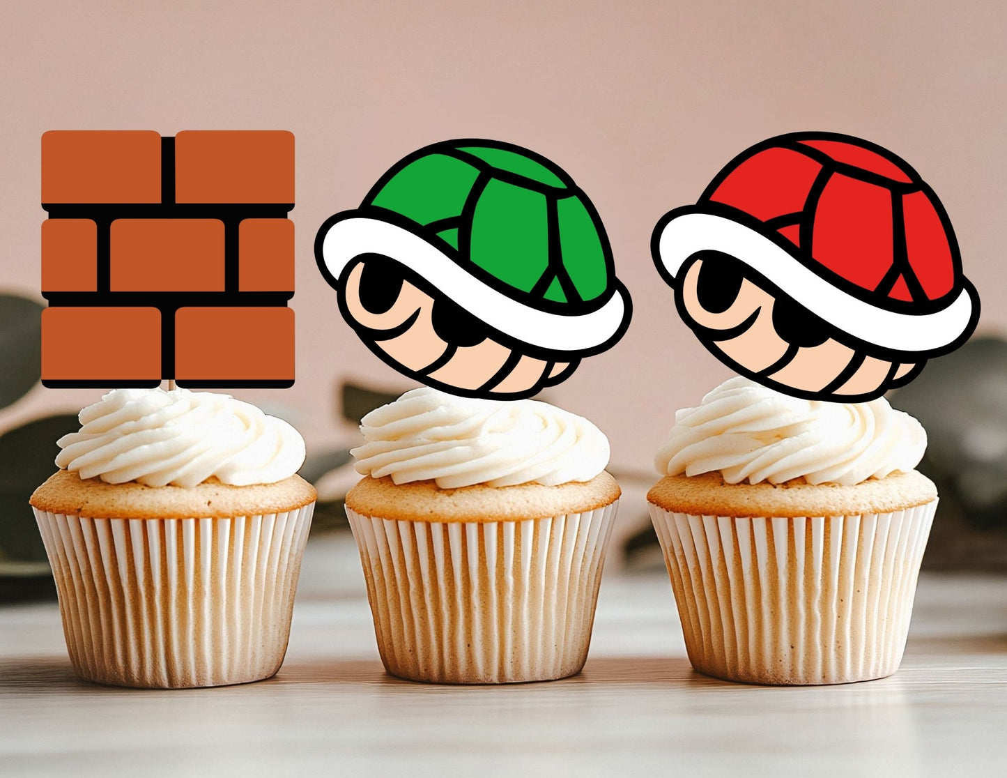 Mushroom Cupcake Toppers, Level Up Cupcake Toppers