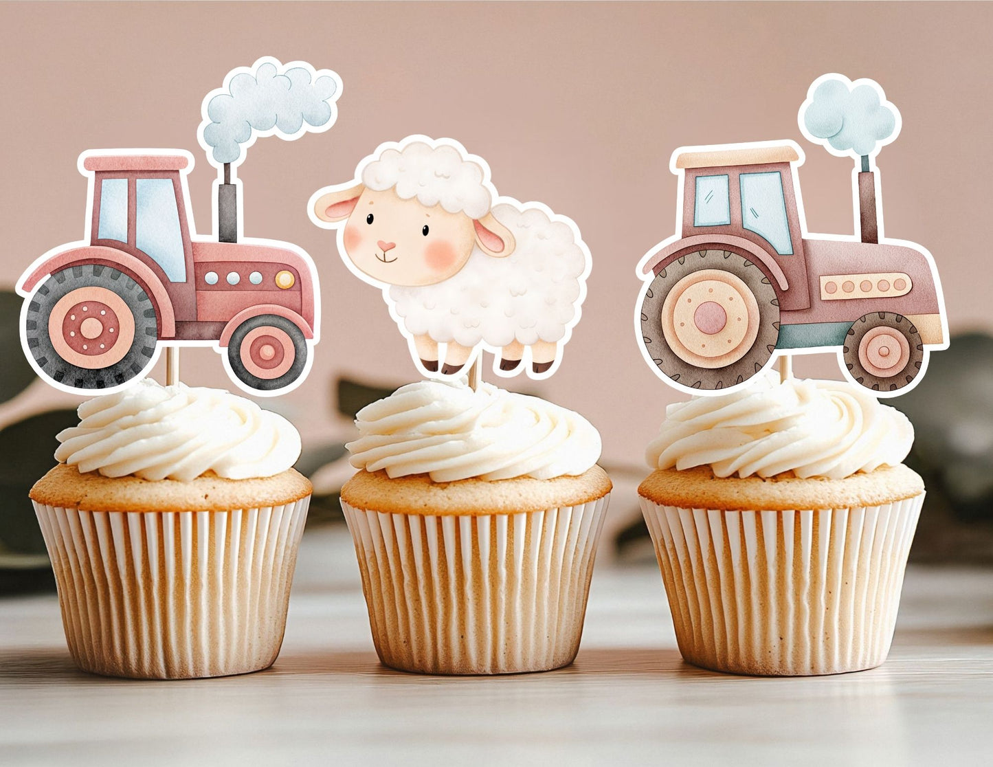 Farm Animal Cupcake Toppers, Farm Party Decoration