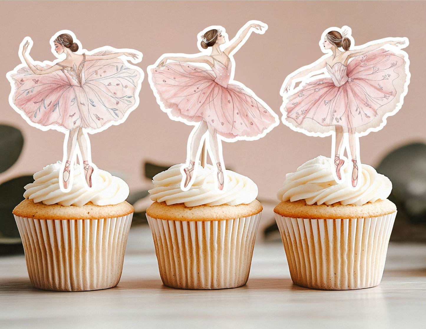 Ballerina Cupcake Toppers, Ballet Party Theme Decoration