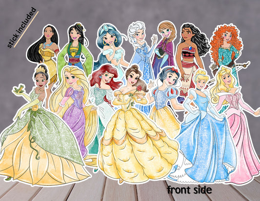 Watercolour Princesses Centerpieces, Princesses Party Decoration