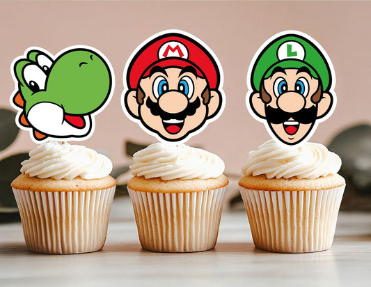 Power Up Cupcake Toppers, Gamers Cupcake Toppers, Level Up Toppers