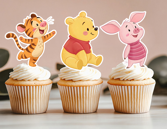 Cute Birthday Animal Cupcake Toppers, Woodland Animal Toppers, Forest Animal Toppers
