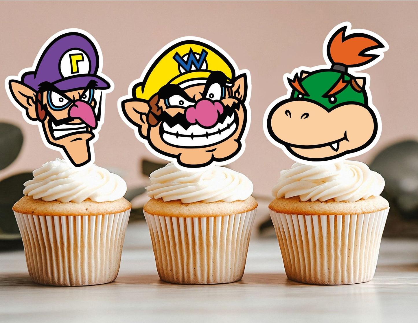 Power Up Cupcake Toppers, Gamers Cupcake Toppers, Level Up Toppers