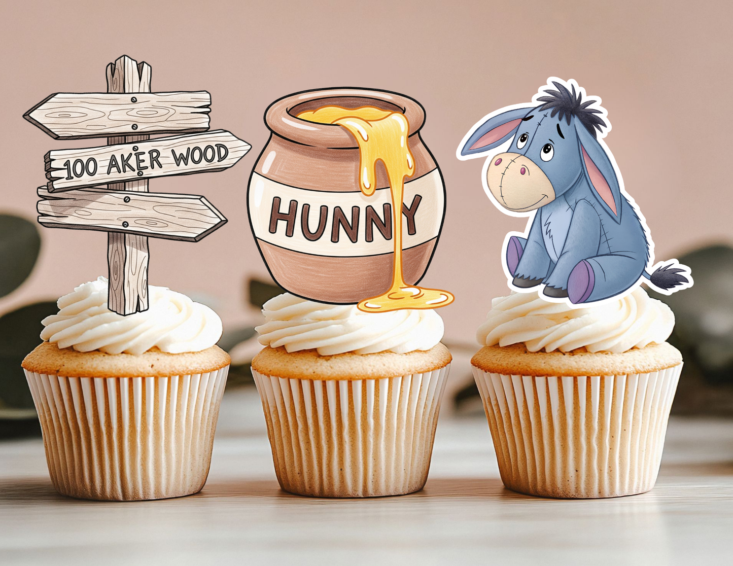Cute Birthday Animal Cupcake Toppers, Woodland Animal Toppers, Forest Animal Toppers