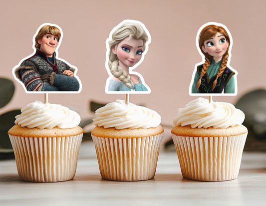 Ice Princess Cupcake Toppers, Birthday Toppers