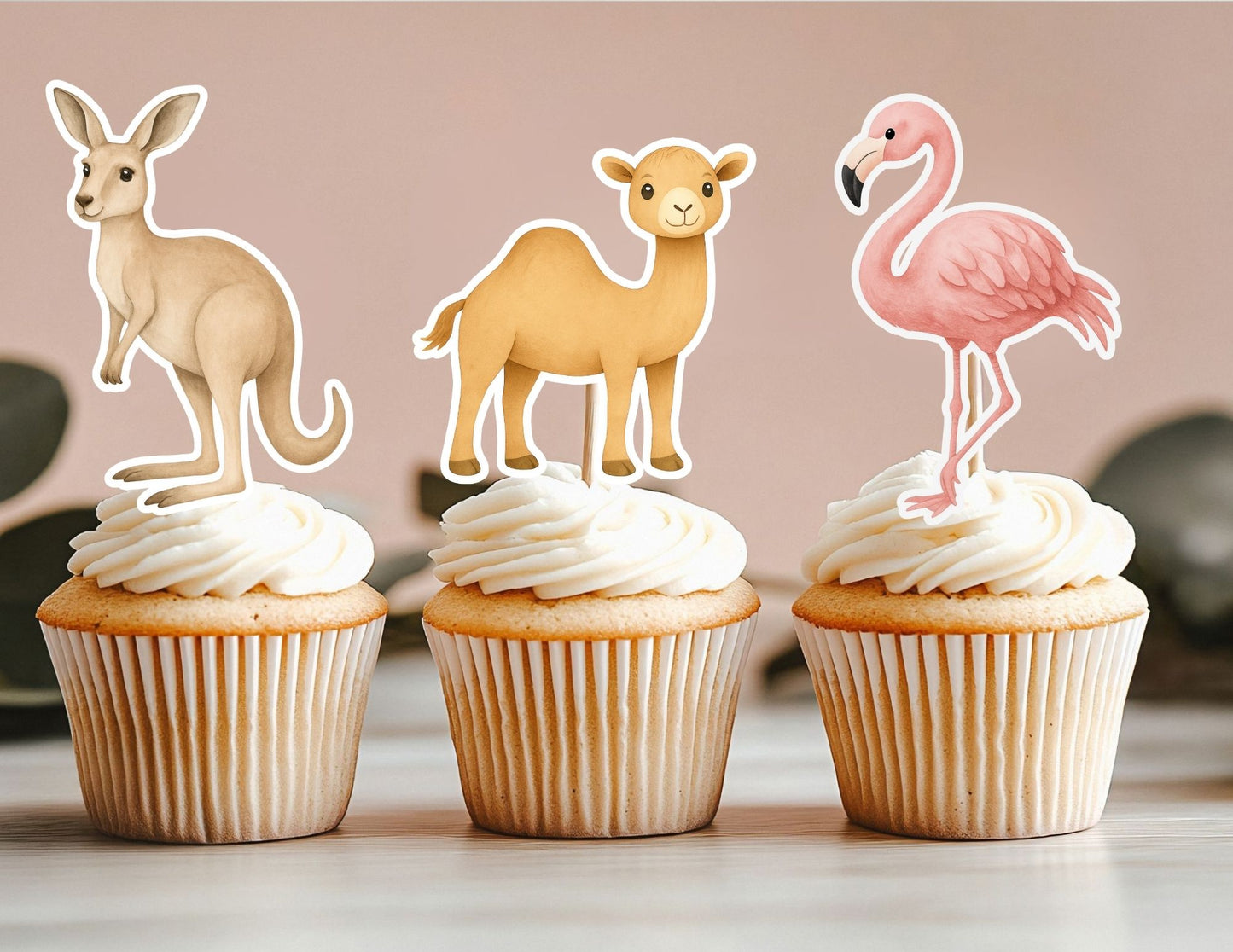 Animal Cupcake Toppers, Zoo Animal Cupcake Toppers