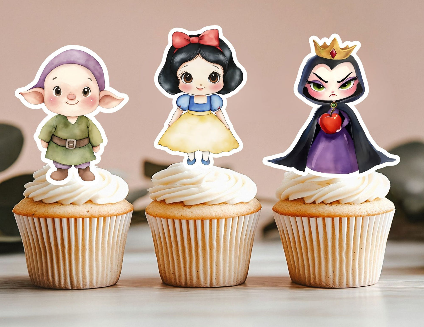 Princess Apple Cupcake Toppers, Princess Party Decoration