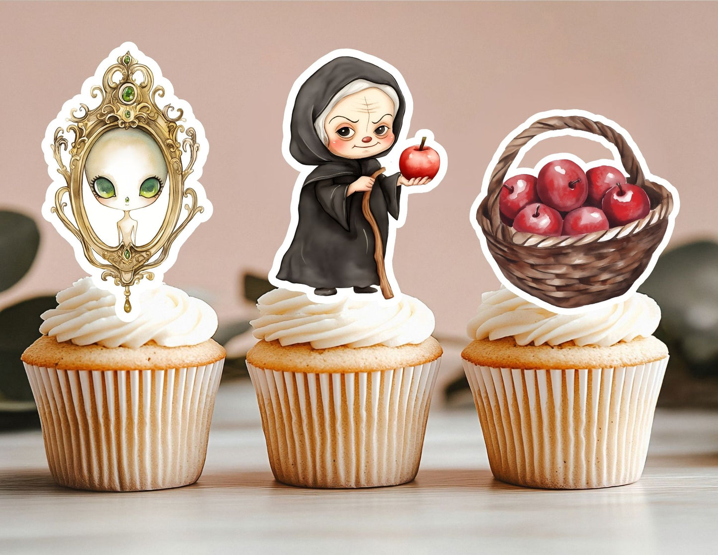 Princess Apple Cupcake Toppers, Princess Party Decoration