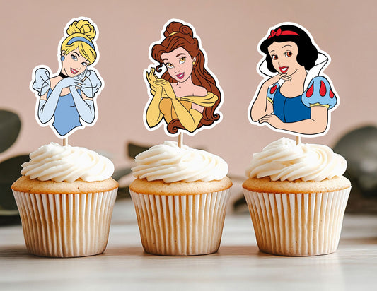 All Princess Head Cupcake Toppers, Girls Toppers