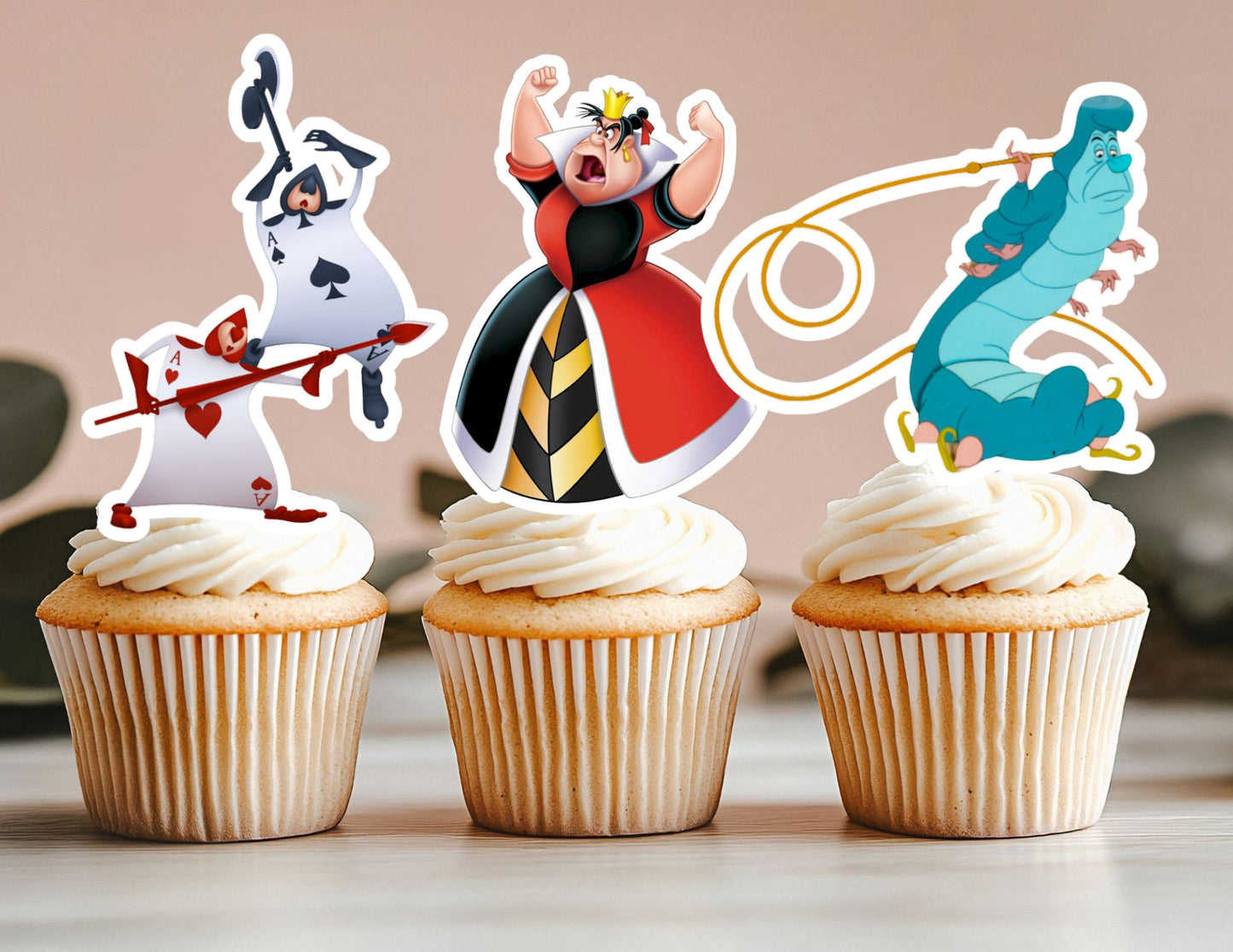 Wonderland Cupcake Toppers, Hatter Toppers, Wonderland Party Decorations