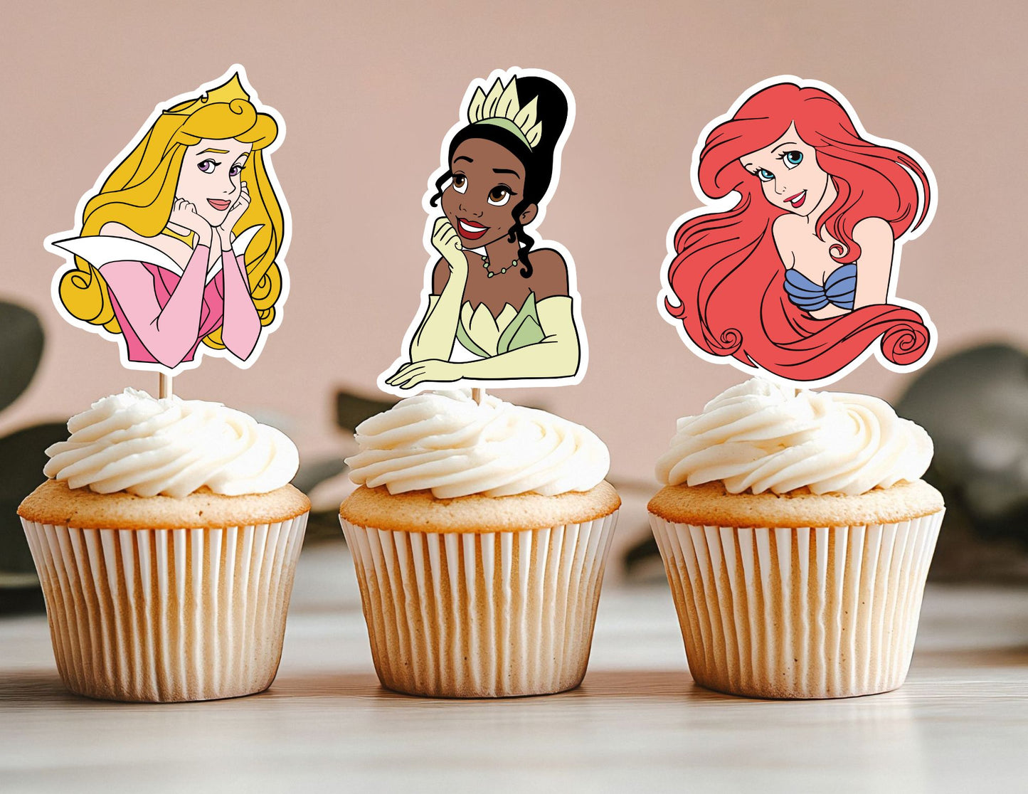 All Princess Head Cupcake Toppers, Girls Toppers