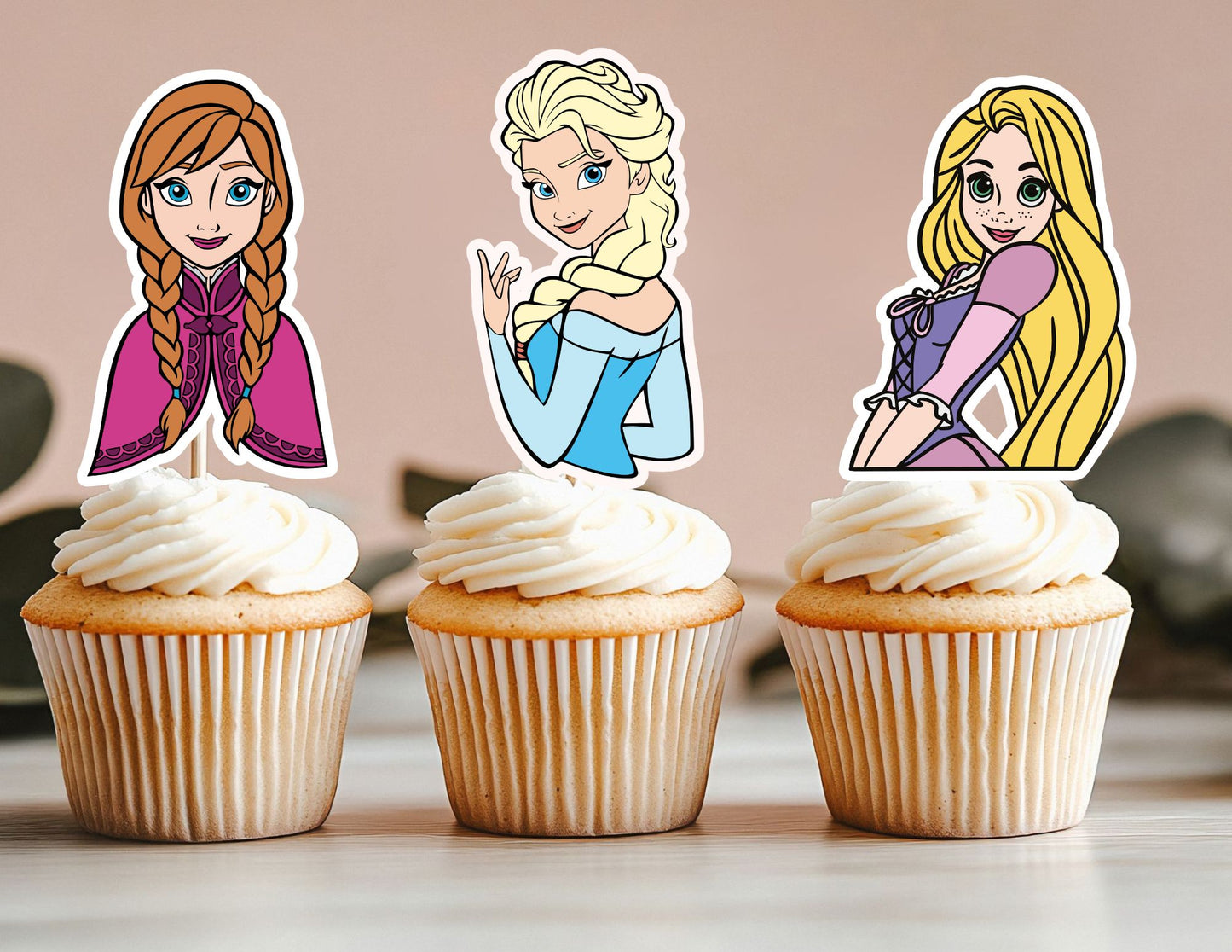 All Princess Head Cupcake Toppers, Girls Toppers