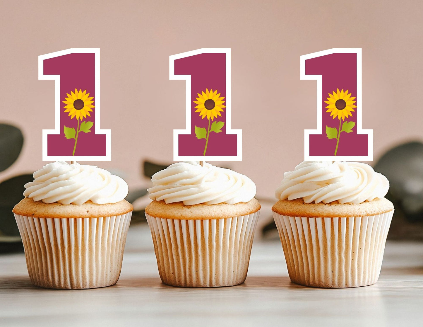 Customized Watercolour Birthday Ice Princess Cupcake Toppers, Ice Princesses Party Toppers