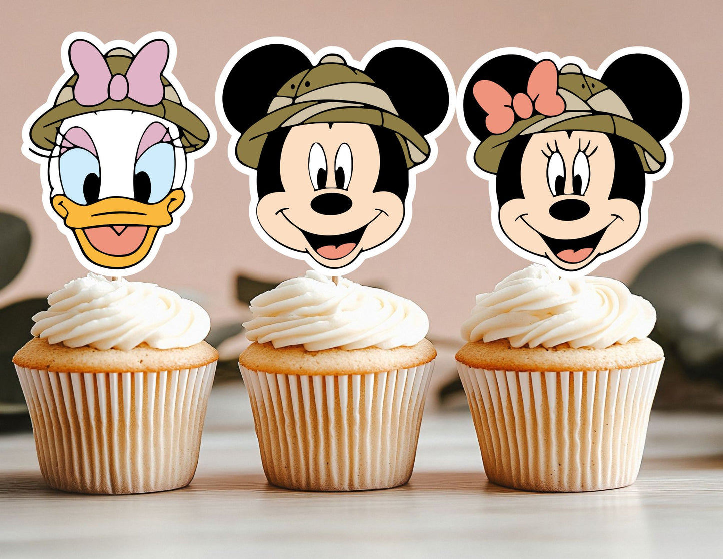 Safari Head Animal Cupcake Toppers, Clubhouse Toppers, Dog Toppers, Duck Toppers