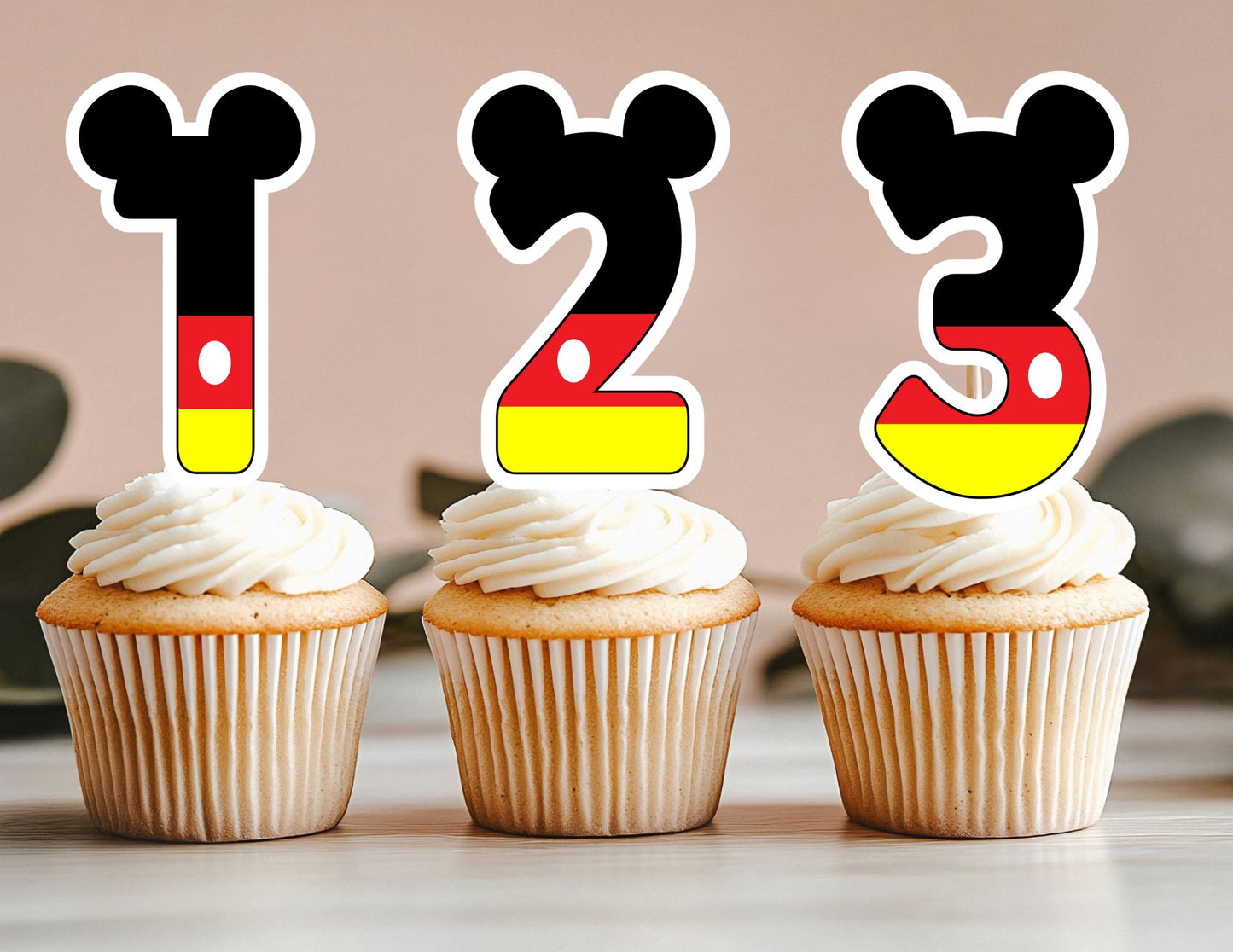 Personalized Mouse Cupcake Toppers, Number Toppers