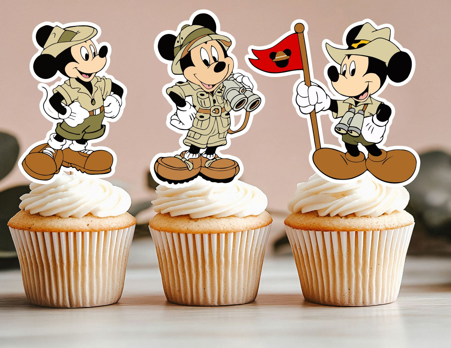Safari Cupcake Toppers, Clubhouse Toppers, Party Cupcake Toppers