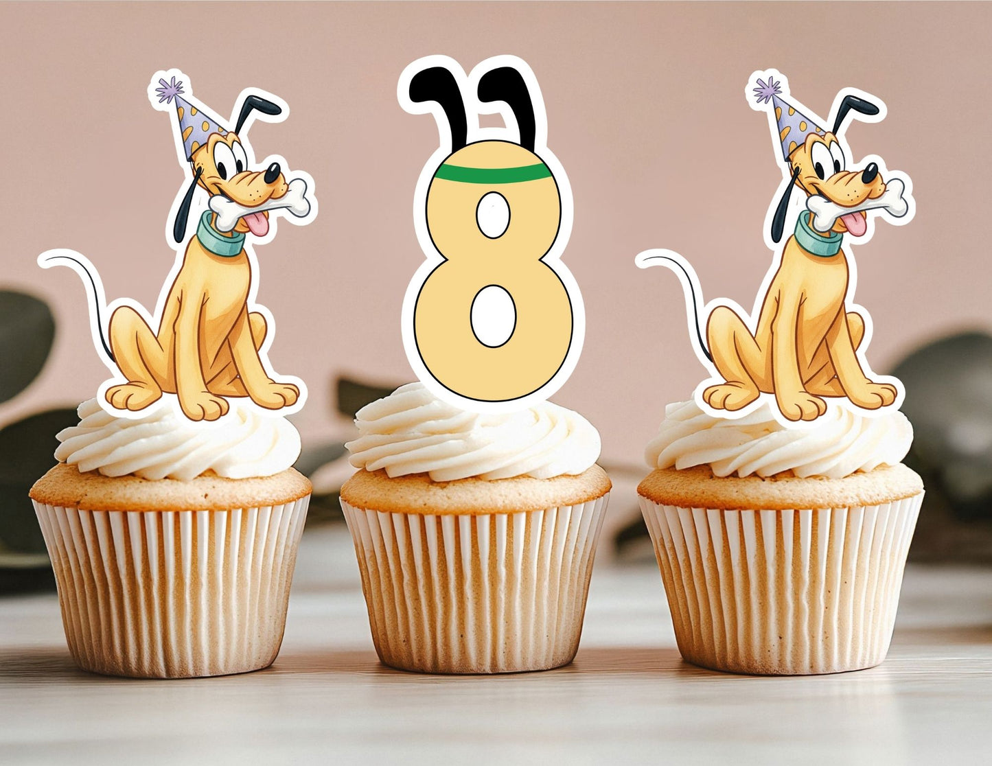 Birthday Dog Cupcake Toppers