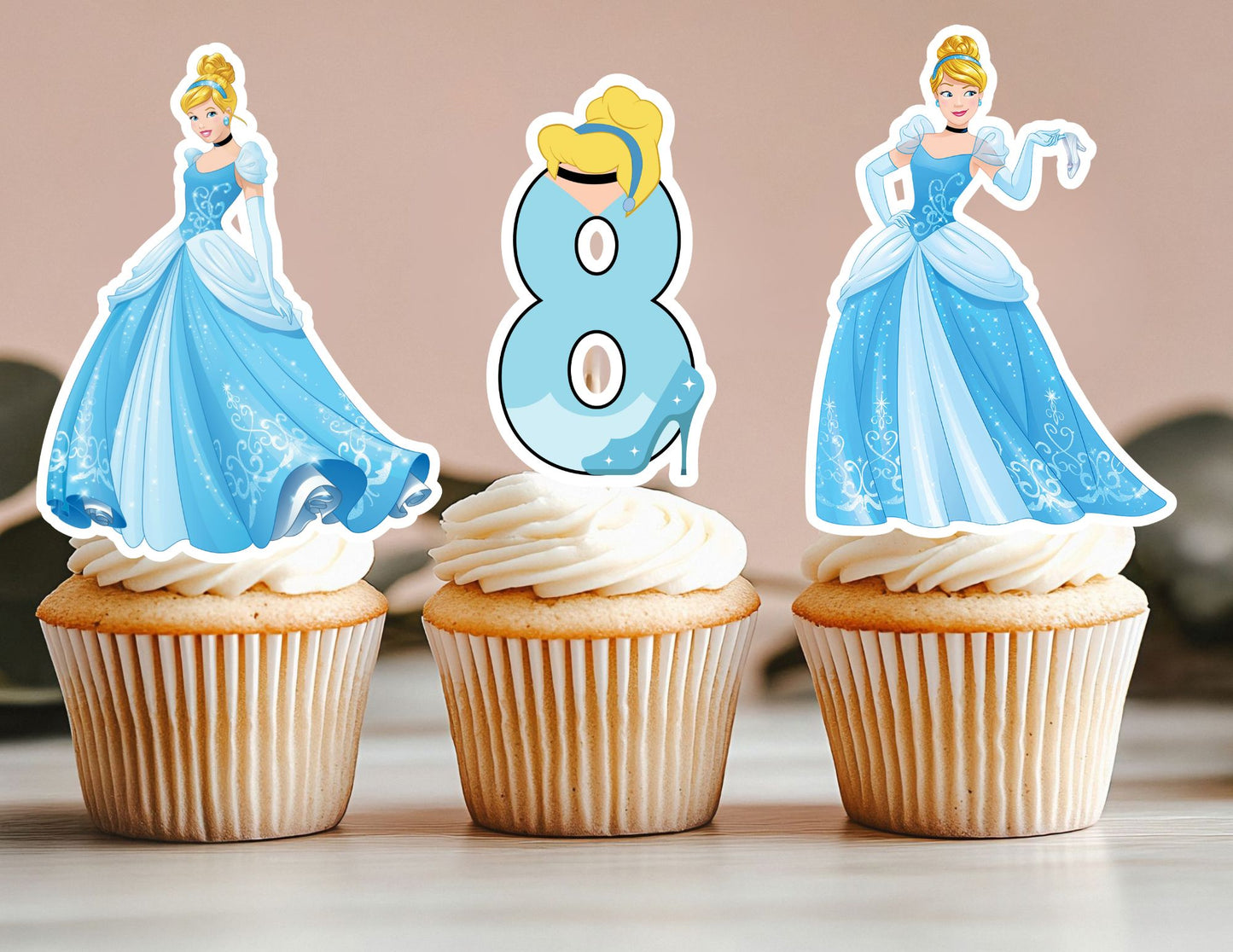 Princesses Cupcake Toppers, Girls Toppers